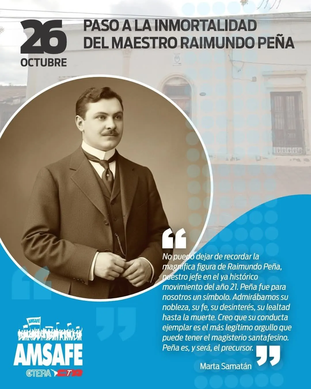 Raimundo peña símbolo de la lucha docente santafesina