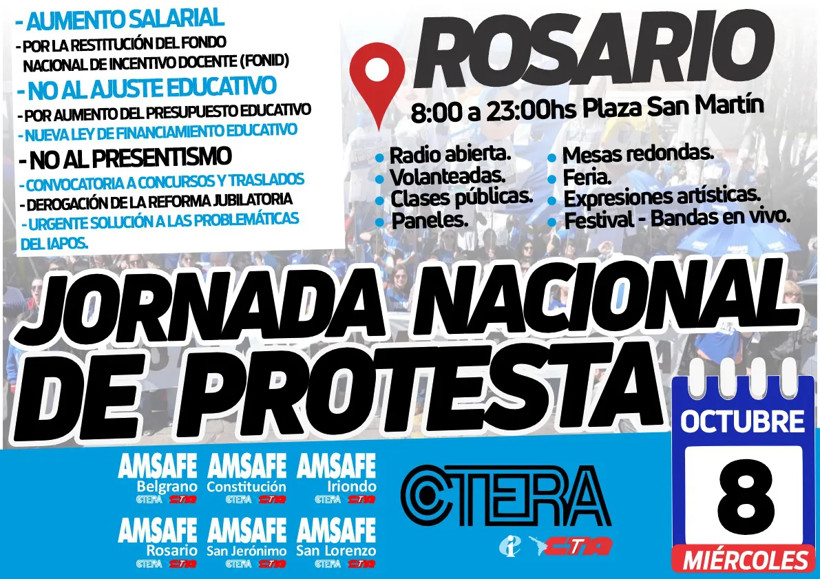 FLYER JORNADA NACIONAL PROTESTA AMSAFE CTERA