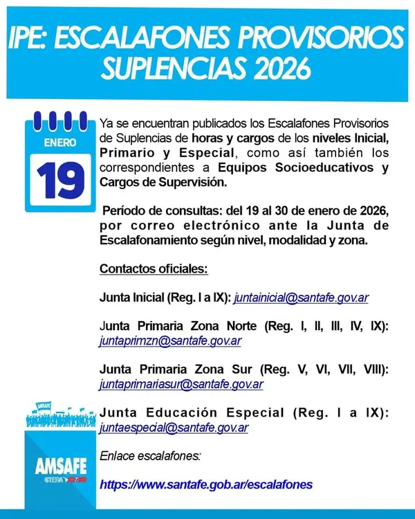 Escalafones provisorios