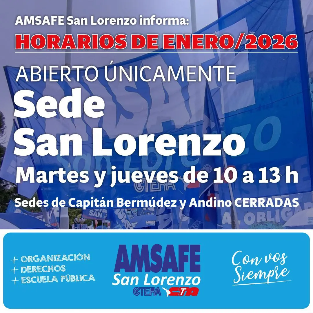 Horarios atención enero 2026