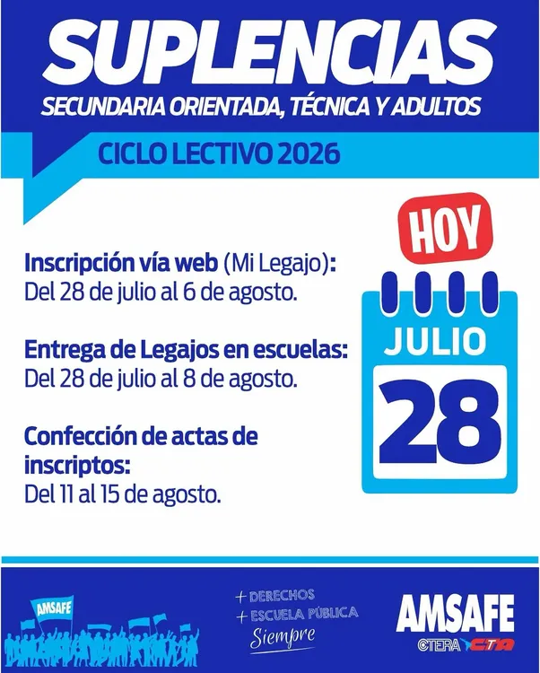 INSCRIPCIÓN SUPLENCIAS SECUNDARIA